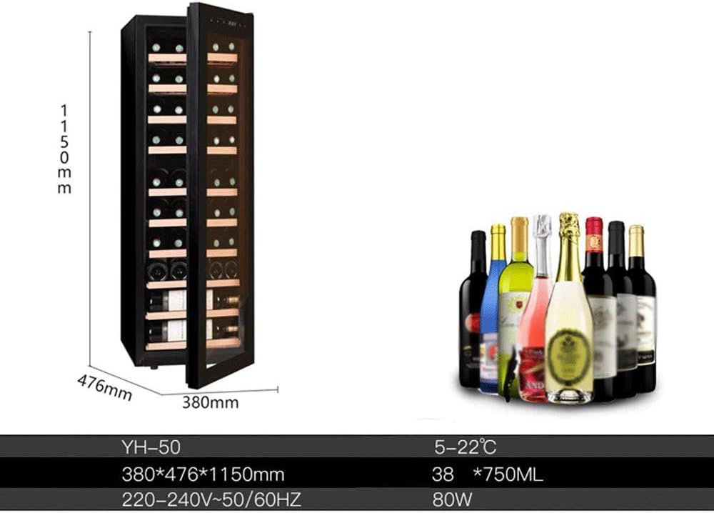 Coated GlassWine Cabinet-38 Bottles Wine Refrigerator Counter Wine Cooler Cellar for Champagne Beer Quiet Operation