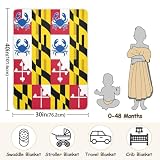decor gift Koce dziecięce oddychające flaga Maryland uroczy niebieski krab koce z imionami dla noworodków dziewczynek lub chłopców 76 x 102 cm
