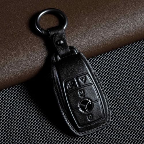 Image of Mercedes Benz Key Fob Cover Leather Car Key Case 2026 2025 2024 2023 2022 GLE350 GLE450 GLS450 GLS580 GLA250 GLA35 EQB CLA250 CLA35 CLA45 AMG GT