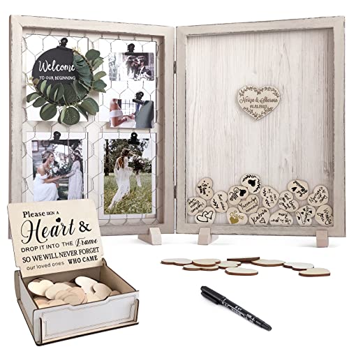 Wedding Guest Book Alternative, Rustic Wedding Decorations for Reception, Favors