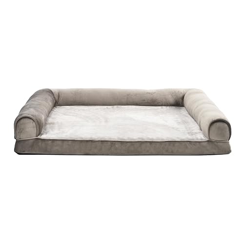 Amazon Basics Cama para perro estilo sofá, de goma, cubierta extraíble, para sala de estar, Taupe