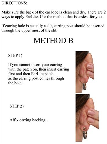 EarLite 60 PATCHES Invisible Earring Ear-Lobe Support Patches Waterproof Patches in ZipLock Pouch