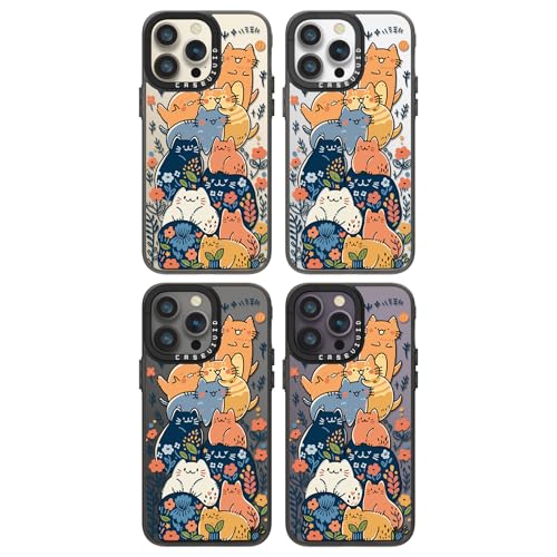 Coque iPhone 14 Pro Max antichoc résistant aux rayures avec imprimé chat rigolo et mignon - 7