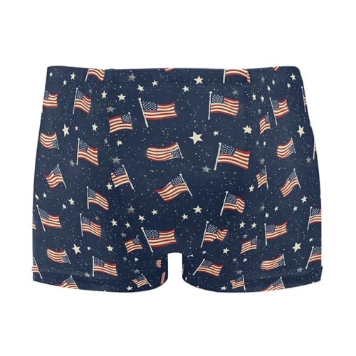 July 4th Independence Day American Flag Mens Swim Trunk Bathing Suit Swim Brief Square Leg Board Short S B0404593
