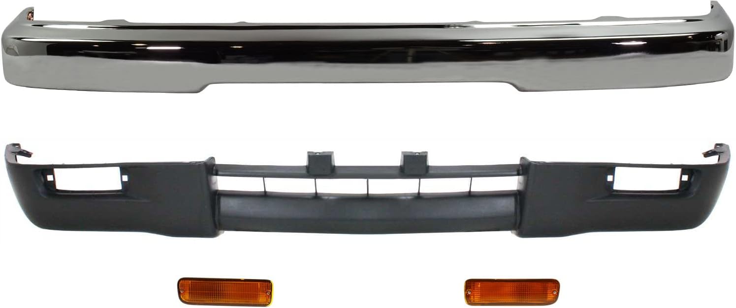 Garage-Pro Bumper Kit for Toyota Tacoma 1995-1997 Base DLX SR5 4WD, Chrome Steel, Toyota Tacoma Accessories, Replaces #5210104080 TO1002156