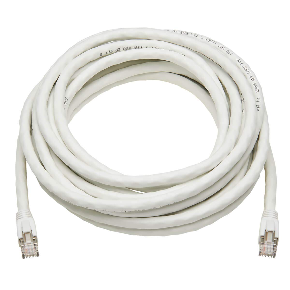 Tripp Lite Cat8 Snagless Ethernet Cable, 25G/40G Certified Network Patch Cable, 22 AWG S/FTP, PoE, White, 25 Feet / 7.6 Meters, Lifelong Warranty (N272-025-WH)