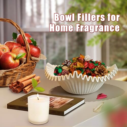 SCENTORINI Potpourri Bags, Potpourri Vase Filler, 10.44 oz Apple Cinnamon Scented Bowl Fillers for Home Decor, Dried Flower for Coastal Bathroom Beach Decor - Thumbnail 4