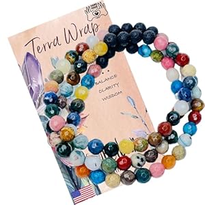 Essential Oil Lava Rock Diffuser Bracelet – HANDMADE IN THE USA – Aromatherapy Gemstone Bracelets for Women – Relaxation Gift for Women