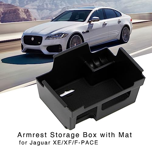 Dreamseek Center Console Organizer for Jaguar XE, XF(X260), F-Pace 2016 2017 2018 2019 2020 2021 2022 Interior Armrest Storage Box Holder Tray - Thumbnail 4