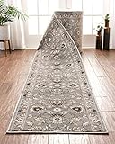 Well Woven Custom Size Hallway Runner- Choose Your Length - Sultan Sarouk Grey Oriental Persian Traditional 31 Inch Wide x 20 Feet Long Runner