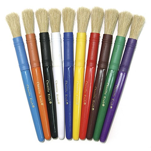 Chenille Kraft CK-5900 Stubby White Bristle Paint Brushes, 6.7" Wide, 10.8" Length, 0.5" Height (10 per Package) image 2