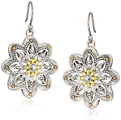 Lucky Brand Flower Drop Earrings, Two Tone, One Size