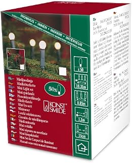 Konstsmide Christmas Lights / White Berry Lights Traditional Fairy Light Set On Green Cable / Indoor Use Cherry Lights (IP20) / 50 Frosted White Berry Christmas Lights, 2221-220EE
