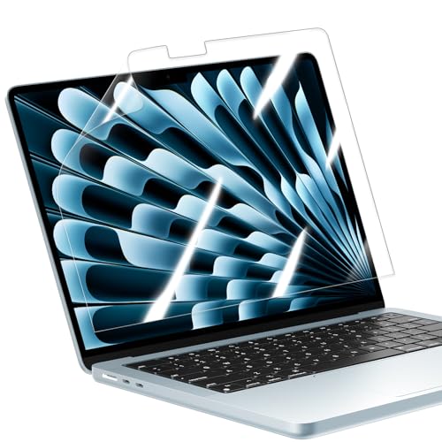 13" HD 2 Pack Screen Protector for MacBook Air 13.6 Inches 2025 M4 Chip Model A3240 Clear Anti-Fingerprint & Scratch-Resistant 5H Hardness Laptop Protector Accessories (Clear)