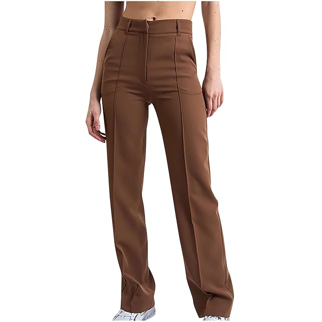 Akklian Wide Leg Dress Pants Women High Waisted Business Casual Pants Long Length Pleated Suit Pants Trendy Office