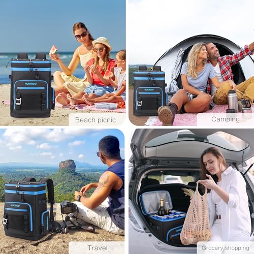 Hulongo 30l Large Waterproof Leakproof Cooler Backpack for Men & Women, Insulated Backpack Cooler for Camping, Beach, Fishing, Picnic，Outdoor, 30L, 48Cans, Black by Hulongo - Image 5