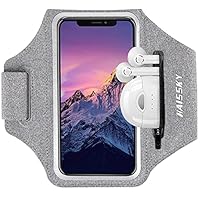 HAISSKY Sportarmband Mit Kopfhörer Tasche Sportarmband Handytasche Sport für iPhone 16 Pro Max/15 Pro/14/13 Pro/12 Plus, Huawei P70 Pro/P60 Pro/Mate 60 Xiaomi, Galaxy Handyhülle Running Armband