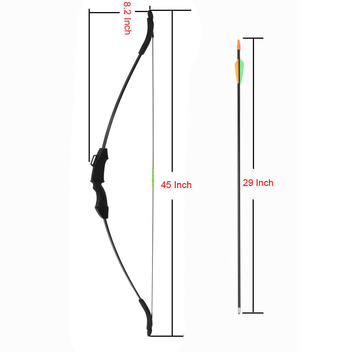 Pfeil und Bogen Set für Junior Jagd Anfänger Bogen Recurve Bogenschießen Langbogen Outdoor Kit 15LB für Kinder Teenager