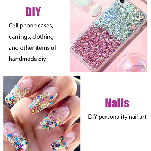 Yeweian 1012 Black Body Glitter, Face Glitter Gel, Mermaid Sequins Lip Eye Nails Hair Body Glitter Makeup, Liquid Holographic Chunky Glitter Festival Rave Accessories thumb #3