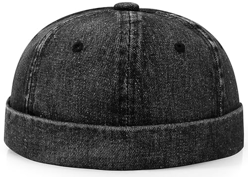 Image of Glamorstar Brimless Dome Hats for Women Men Sailor Beanie Cap Vintage Docker Hat