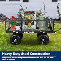 BILT HARD 10" Flat Free Tires Heavy Duty Garden Cart with 180° Rotating Handle and Removable Sides, 4 Cu.Ft 880 lbs Capacity Utility Steel Wagons for Outdoor, Yard — image 7