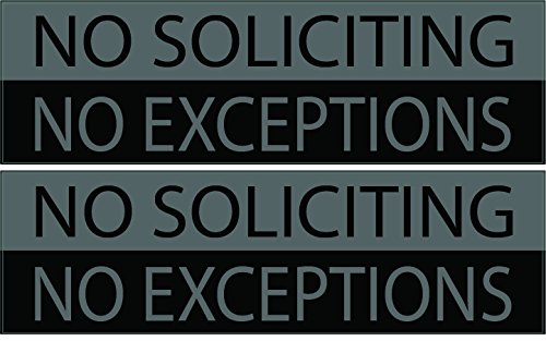 Pack Of 2 No Soliciting No Exceptions Retail Home Store Door Window Sign Indoor Outdoor (No Soliciting Gray) #TOP20