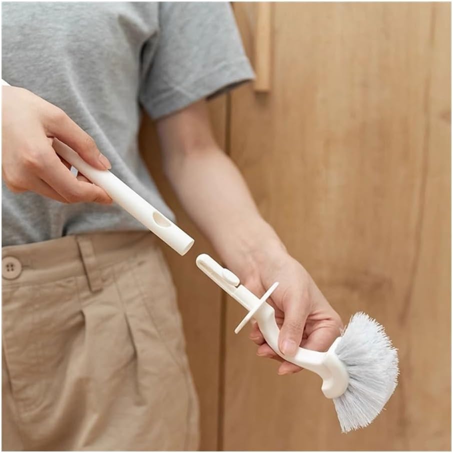 Toilet Brush, Fan-Shaped Bristle Toilet Brush Set with Removable Base - Floor Mount,Toilet Brush and Holder Set