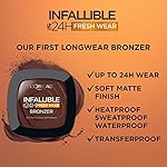 L'Oreal Paris Infallible Up to 24H Fresh Wear Soft Matte Longwear Bronzer. Waterproof, heatproof, transfer, humidity and sweatproof, Fair, 0.31 oz - Image 2