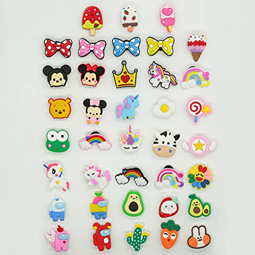 8/20/38PCS Shoe Charms for Clog Shoes, Accessories Croc Charms for Girls, PVC Different Shoe Charms for Shoe and Wristband, Cute Charms for Kids Birthday Gift, Kids Party Favor Gifts