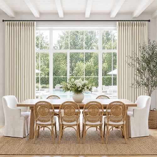 TWODRAPES Pinch Pleated Thick Linen Curtain 96 Inch Length Light Filtering by TWODRAPES - Used condition - Image 6