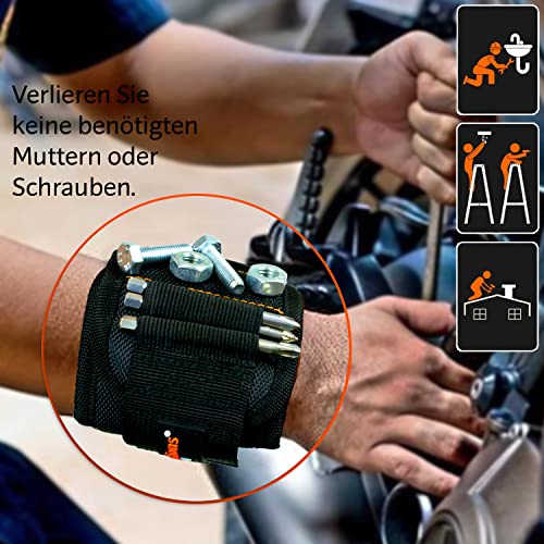 Geschenke für Männer, Magnetarmband Handwerker 2024 inkl. Magnetstab und Bleistift zum Halten von Schrauben und Nägeln, Geschenkideen zum Vatertag, Männertag, Geburtstag, Papa, Gadgets Werkzeug.