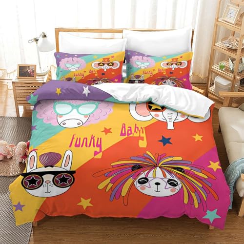 Parure de lit microfibre douce et anti-plis avec housse de couette 200x200