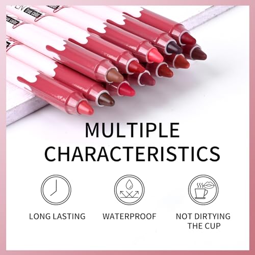 KYDA 12 Colors Lip Liner set, Matte Nude Lip Liner Pen, Waterproof, Long Lasting, Highly Pigmented Creamy Velvet Lip Liner Pencil for Women and Girls - Image 5