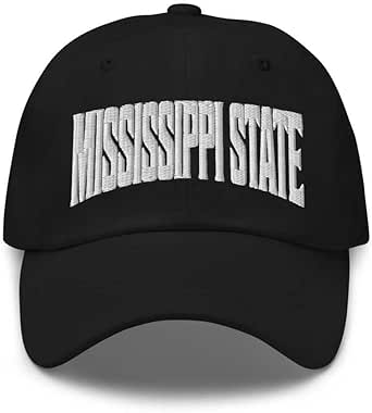 Merch Town Mississippi State Mississippi MS Embroidered Dad Hat Black ...