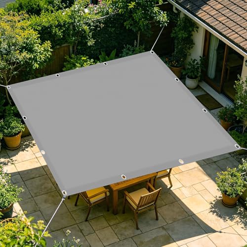 Voile d'ombrage rectangulaire 120x450 cm gris clair imperméable pour balcon - 2