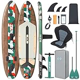 ZLX Paddle Gonflable Adulte 2 Place Stand up Paddle Gonflable avec Accessoires Sup Board pour Les Adolescents et Les Adultes de Tous Les Niveaux de compétence, Kayak/Bateau avec siège(10'6" x 33")