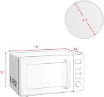 Four à micro-ondes rétro,Safeplus 0.7Cu.ft, comptoir 700W Micro-ondes avec plaque en acier laminé à froid 5 Défrostage micro-électrique & Fonction de cuisson automatique LED Afficher la platine en verre et la fenêtre de visionnement serrure enfant