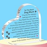 WTOPP Gifts For Dog Mum,Best Dog Mum Gifts,Mothers Day Gift From Dog To Humans Acrylic Plaque Gifts For Dog Owner Dog Mum Birthday Christmas Valentines Presents