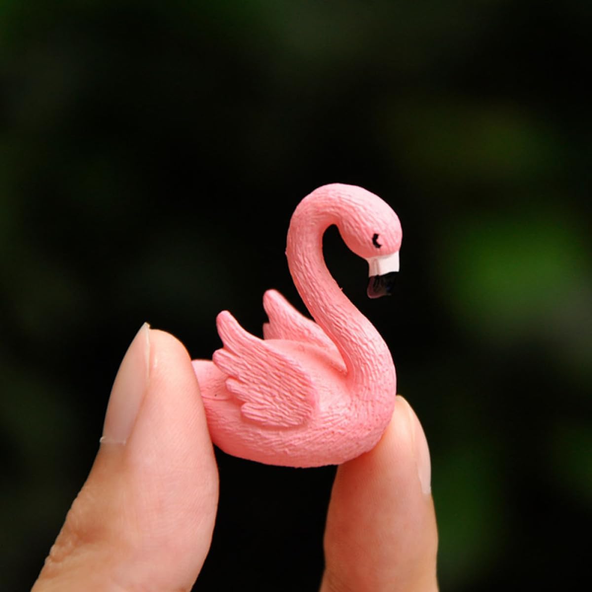 10 Pcs Flamingo Figurine Garden Decor Set for Outdoor Micro Landscape with 5 Wing-Folded and 5 Wing-Spreading Miniature Flamingo Models for Patio and Lawn Decorations image 4
