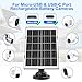 8W Solar Panel for Security Camera, Micro USB & USB-C Port Security Camera Solar Panel, IP65 Waterproof & 10FT Cable & High Solar Conversion Rate Solar Panels for Built-in Rechargeable Battery Cameras