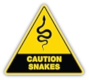 Generic Caution Snakes Sticker - Durable Adhesive UV-Resistant Waterproof Vinyl Sticker Art Decal for Car Bumper, Laptop, Water Bottle, Wall, and Window, Size - 3'' Longer Side