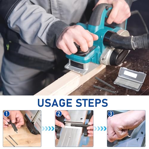 Reversible Electric Planer Blades, 10Pcs 82mm HSS Carbide Planer Knifes with Two Cutting Edges Precision Ground Woodworking Machinery Part Replacements for Makita Black & Decker Bosch DeWalt Trend 5 Reversible Electric Planer Blades, 10Pcs 82mm HSS Carbide Planer Knifes with Two Cutting Edges Precision Ground Woodworking Machinery Part Replacements for Makita Black & Decker Bosch DeWalt Trend - Image 5