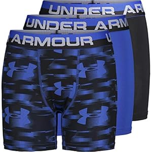 Under Armour boys 3 Pk Ua Blur Performance Boxer Underwear, Ultra Blue F192, Large US