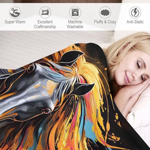 Couverture plaid cheval douillette pour soirées cocooning devant la télé