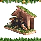 Design aux Bords Lisses: Dotée d'un artisanat aux bords lisses, cette crèche de Noël peinte à la main assure une manipulation sûre et un aspect poli, en faisant un choix attrayant et pour la décoration religieuse en intérieur pendant les célébrations de fêtes, avec des finitions résistantes.