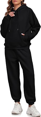HOTIAN Womens Fleece 2 Piece Outfits Sweatsuit Pullover Sweatshirt Hoodie and Joggers Sweatpants Tracksuit Sets