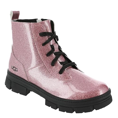 UGG Ashton Lace Up Glitter K Girls Boot, Glitter Pink, 4 US Big Kid by UGG - Used condition - CA$130.15