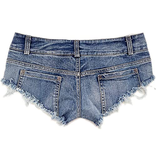 Luobaniu Women’s Fashion Sexy Low Waist Denim Jeans Shorts Mini Hot Pants Jeans Booty Ripped Jeans Beach Party Clubwear 887 Jeans Blue Xxl #TOP4