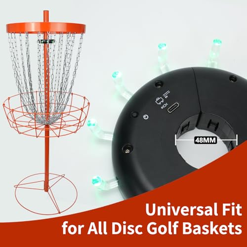 X-UFO Disc Golf Basket Frame Sensor Light and Automatic Color Change, Compatible with 48MM Disc Golf Basket Frames - Thumbnail 2
