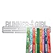 Produktbild United Medals RUNNER GIRL Medaillenhalter Running Laufen für 48 Medaillen Aufbewahrung - Läufer Geschenk Marathon Zubehör - Medal Holder Hanger Display Rack - gebürsteter Edelstahl